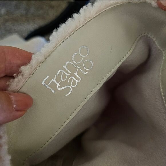 Franco Sarto Beige Shearling Knee-High Boots - Picture 4 of 6